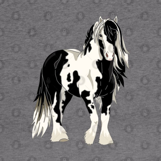 Black and white Irish cob horse by The Christmas Lady